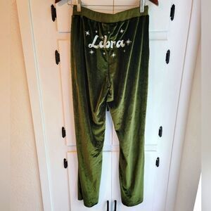 Libra Zodiac Dolls Kill Horoscope Heavenly Scales Velour Green Sweat Lounge Pant